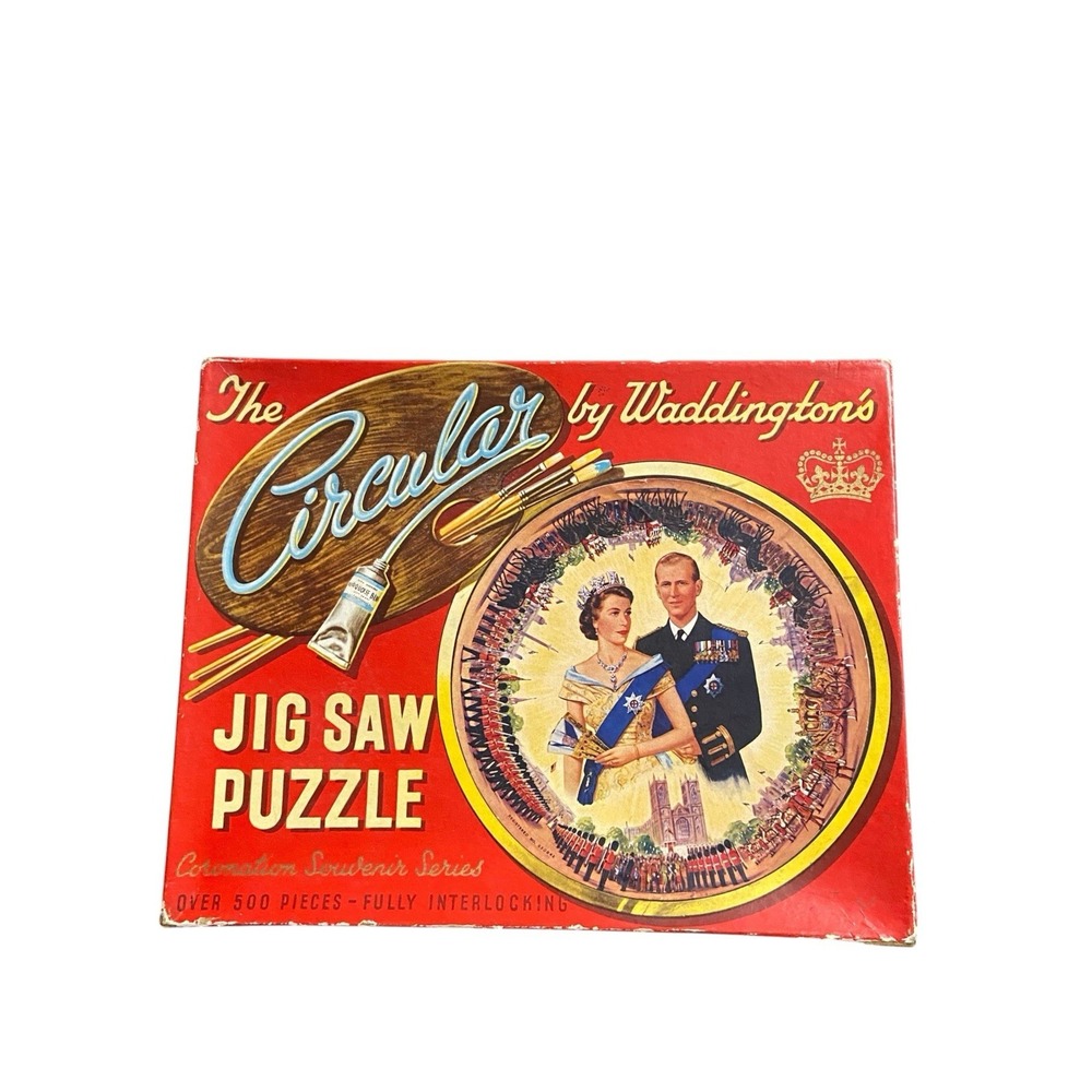 Vintage 1953 Waddington's Coronation Queen Elizabeth Puzzle 500+ Complete